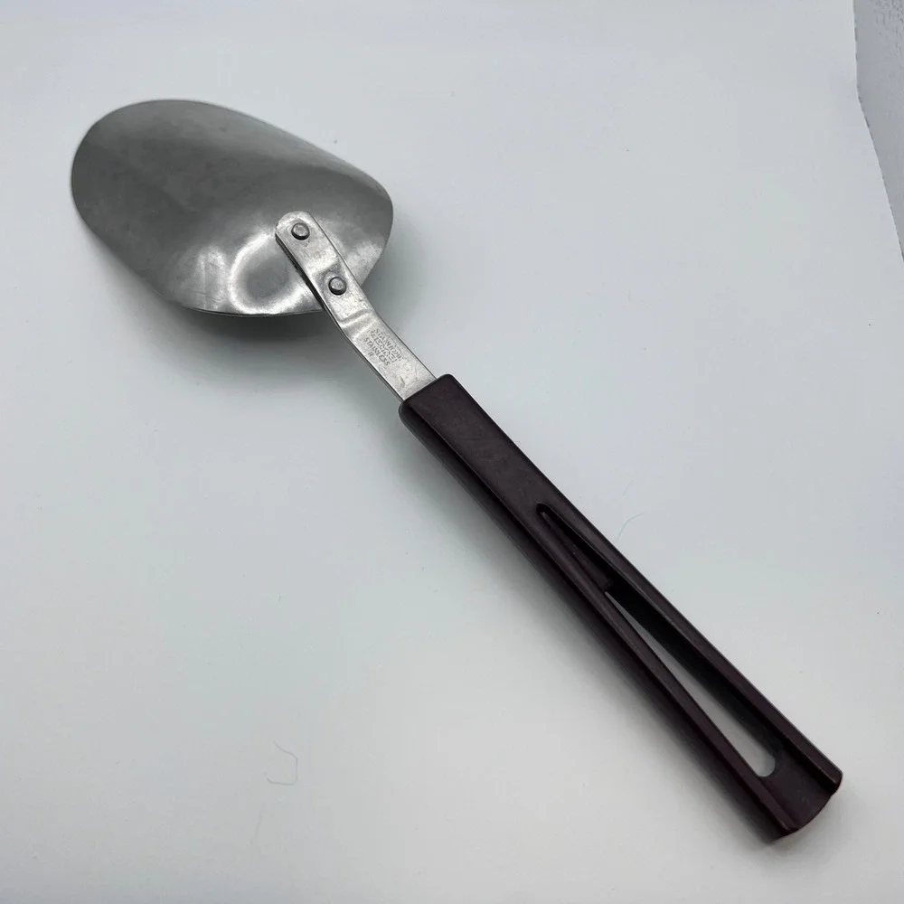 Vintage Stanhome Stanley Home Products Stainless Serving Spoon Burgundy Handle